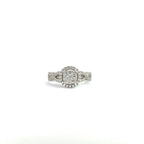 14K White Gold Halo Twist Illusion Ring with 71 Diamonds