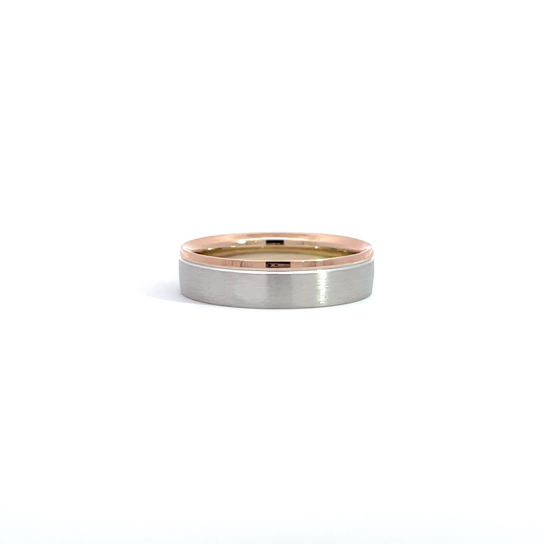14K White Rose Gold Wedding Band