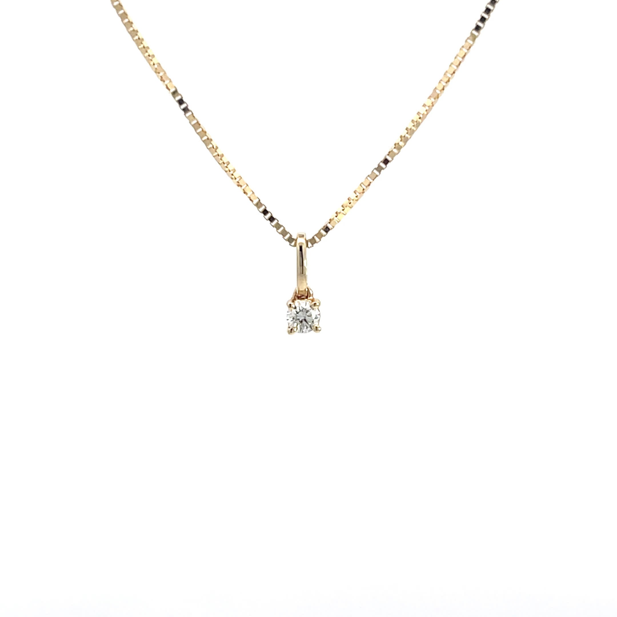 18K Yellow Gold Solitaire Pendant
