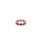 Floral 14K Rose Gold Ruby Eternity Ring
