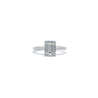 14K White Gold Emerald Cut Illusion Ring with Baguette Cut and Round Brilliant Diamonds