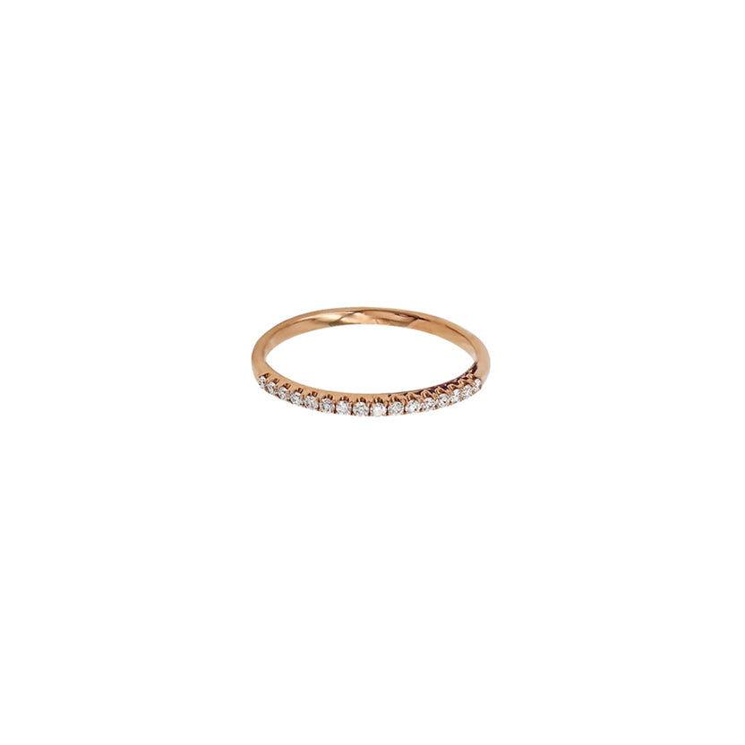 14K Rose Gold Half Eternity Ring with 16 Diamonds – MyDiamond.PH