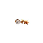14K Rose Gold Elegant Diamond Stud Earrings