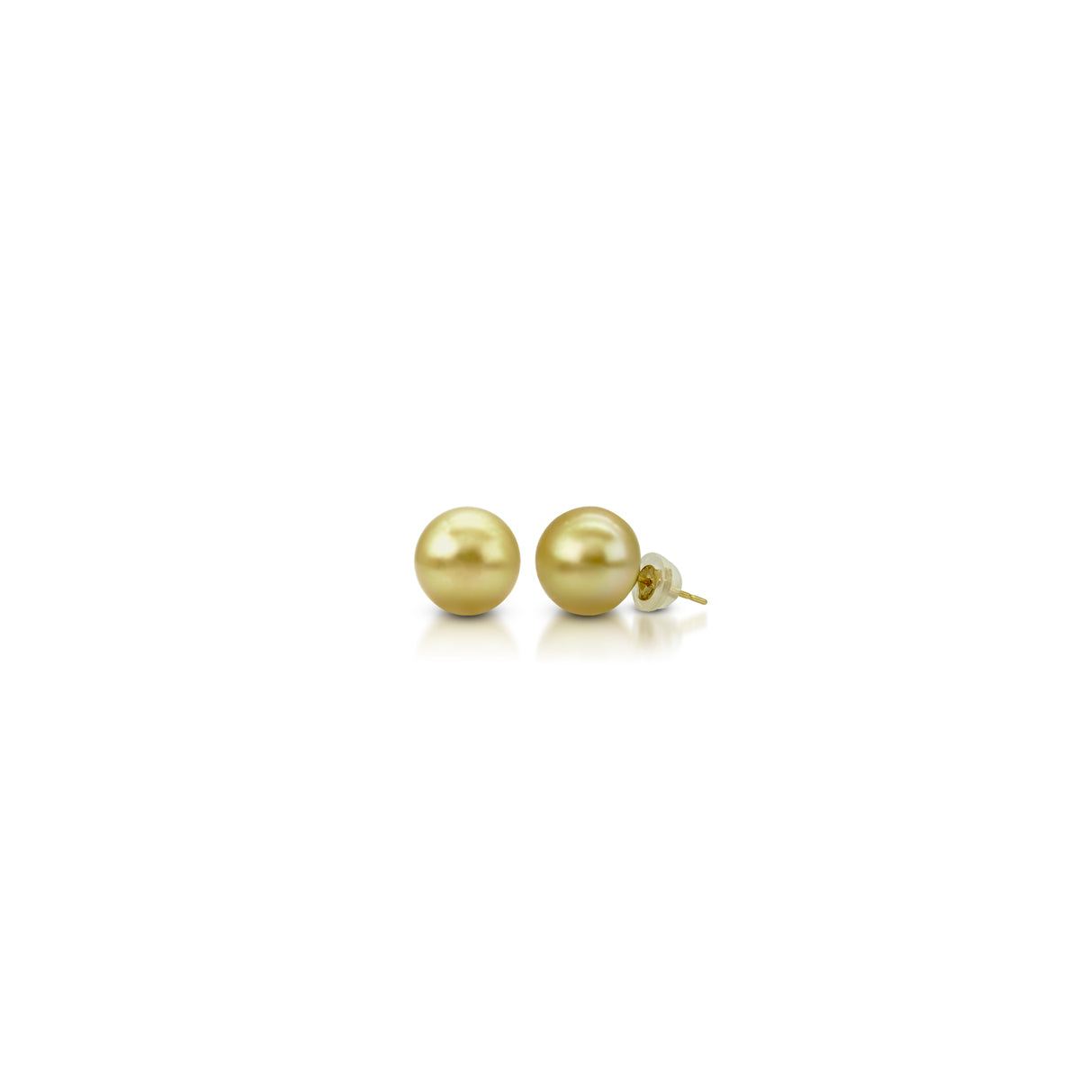18K Yellow Gold South Sea Solitaire Pearl Studs