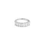 18K White Gold Emerald Cut Half Eternity Diamond Ring