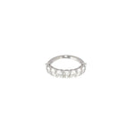 18K White Gold Oval Cut Half Eternity Diamond Ring