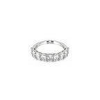 18K White Gold Oval Cut Half Eternity Diamond Ring