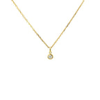 14K Yellow Gold Bezel Set Diamond Solitaire Pendant