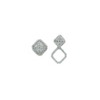 14K White Gold Multi-Way Cushion Illusion Diamond Earrings