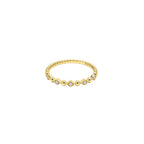 14K Yellow Gold Beaded Ring with 5 Diamonds
