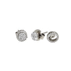 14K White Gold Multi-Way Cluster Illusion Setting Earrings