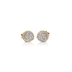 14K Yellow Gold Multi-Way Cluster Illusion Setting Earrings