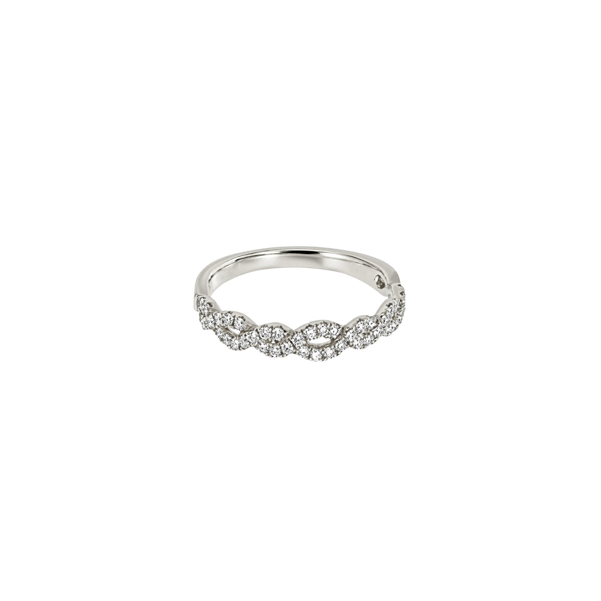 14K White Gold Half Infinity Style Band with 44 Diamonds