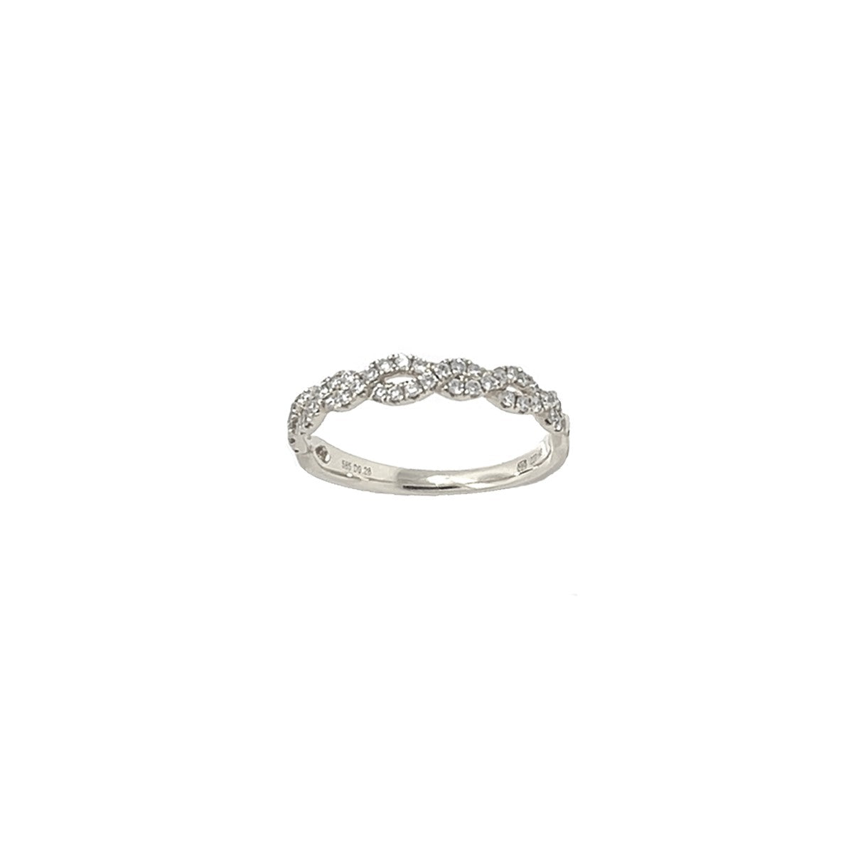 14K White Gold Half Infinity Style Band with 44 Diamonds