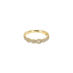 14K Yellow Gold Half Infinity Style Band with 44 Diamonds