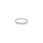 14K White Gold Beaded Bezel Set Ring with 7 Diamonds