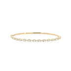 14K Yellow Gold Half Eternity Marquise Bangle with 45 Diamonds
