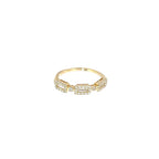 14K Yellow Gold Triple Halo and Baguette Cut Diamond Ring