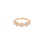 14K Rose Gold Diamond Clover Cluster Half-Eternity Ring