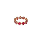 Floral 14K Rose Gold Ruby Eternity Ring