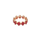 Floral 14K Rose Gold Ruby Eternity Ring