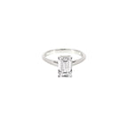 14K White Gold Lab Grown Emerald Cut Diamond Solitaire Ring