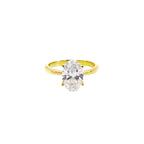 14K Yellow Gold Lab Grown Oval Cut Diamond Solitaire Ring