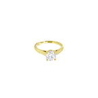 14K Yellow Gold Lab Grown Solitaire Diamond Ring with Cathedral Setting