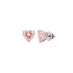 18K White Gold Fancy Pink Heart-Shaped Lab Grown Diamond Stud Earrings