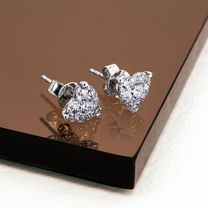 Heart-Shaped Illusion Stud Earrings