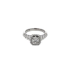 14K White Gold Cushion-Shaped Illusion Setting Halo Ring