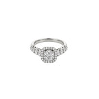 14K White Gold Cushion-Shaped Illusion Setting Halo Ring