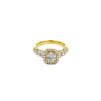 14K Yellow Gold Cushion-Shaped Illusion Setting Halo Ring