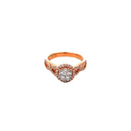 14K Rose Gold Halo Twist Illusion Ring with 71 Diamonds