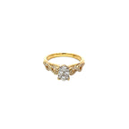 14K Yellow Gold Oval Illusion Infinity Ring