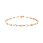 14K Rose Gold Marquise Illusion Diamond Eternity Bracelet