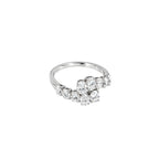18K White Gold Open Ring with Oval Cut Diamonds