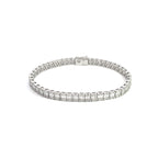14K White Gold Baguette and Round Diamond Emerald Illusion Tennis Bracelet