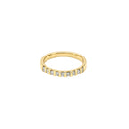 14K Yellow Gold Wedding Band with 9 Diamonds in Shared Bar Setting