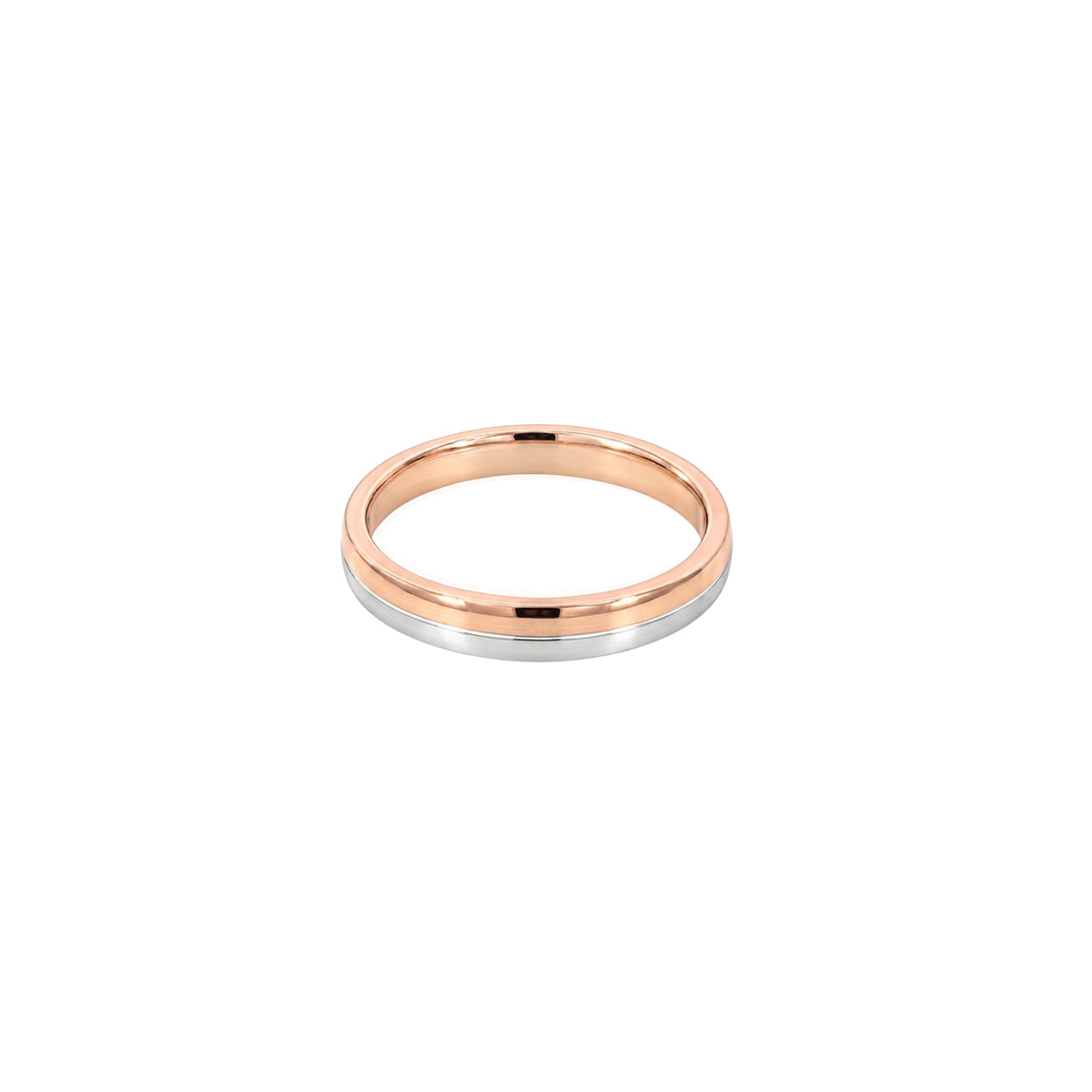 14K White Rose Gold Two Tone Wedding Band