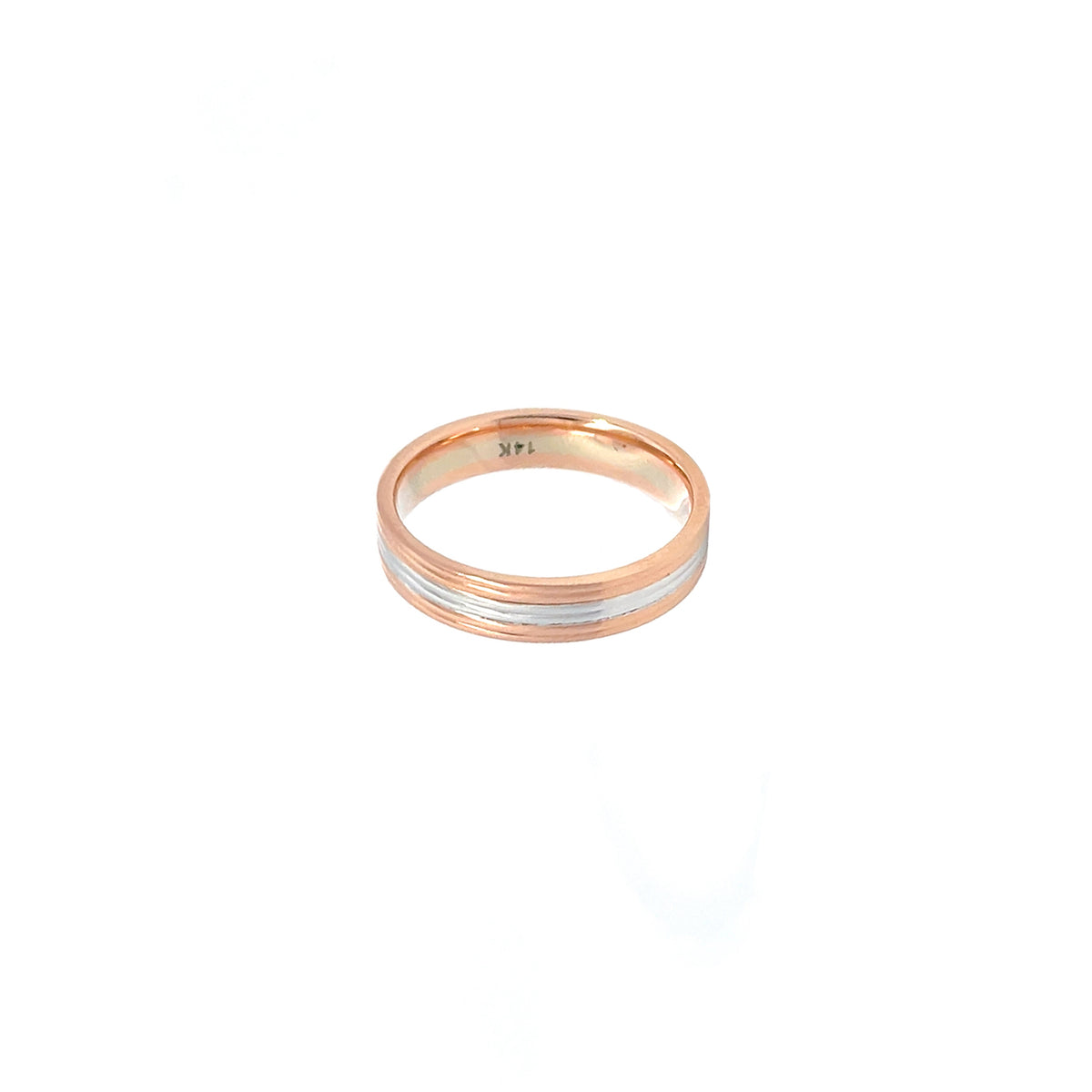 Horizontal Ribbed Bands 14K White Rose Gold Ribbed Wedding Band – MyDiamond.PH