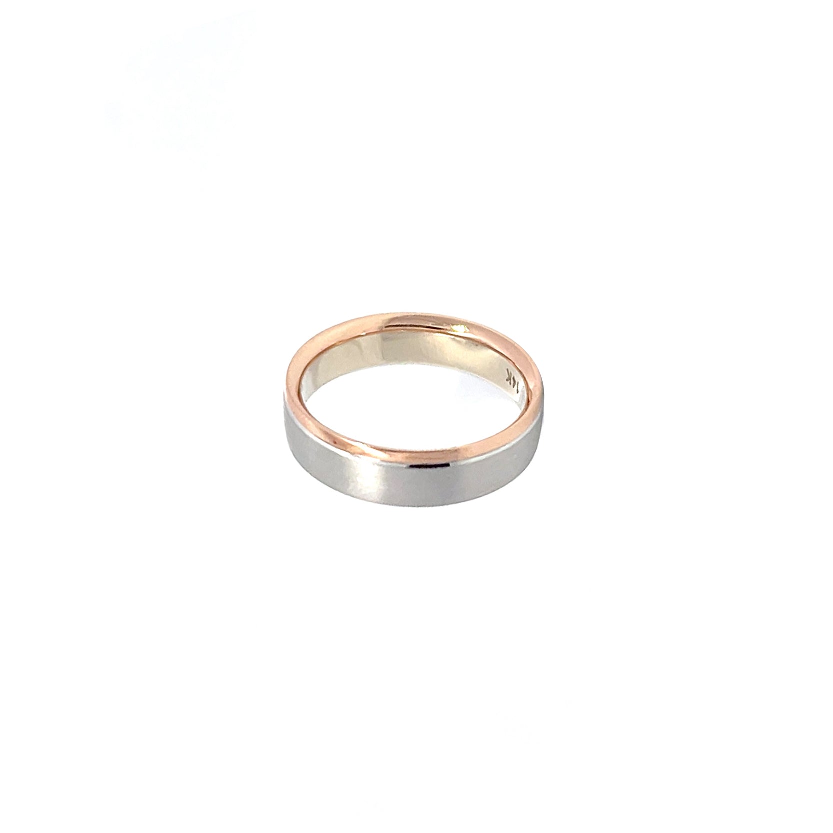 14K White Rose Gold Wedding Band
