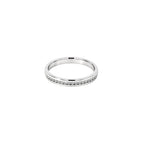 14K White Gold Wedding Band with 17 Channel Set Diamonds