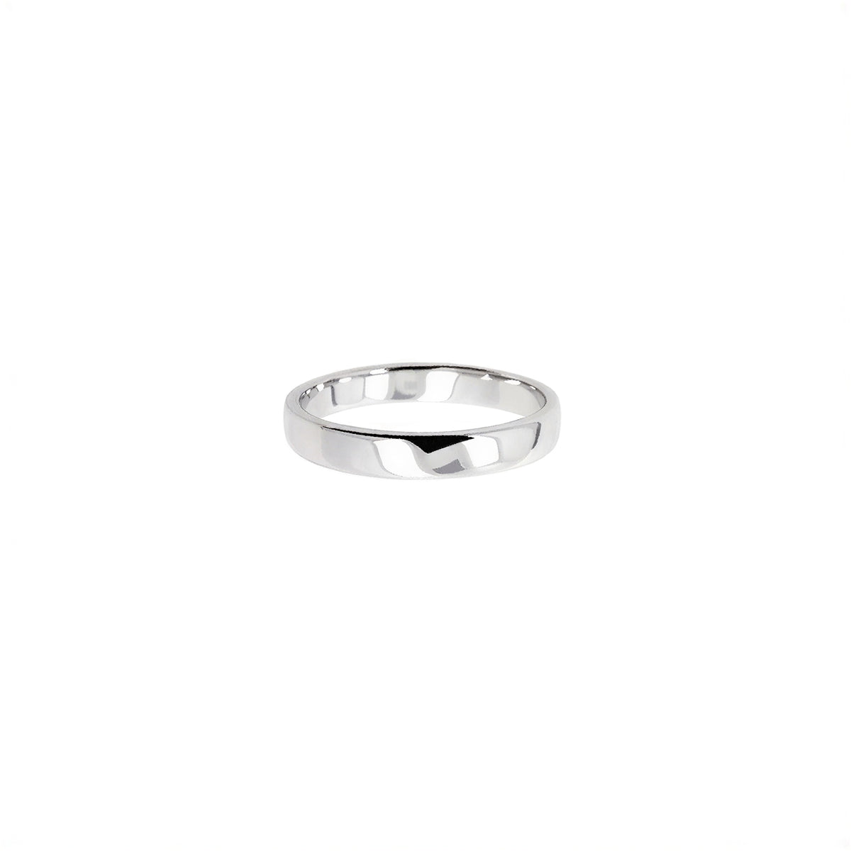 14K White Gold Traditional Wedding Band