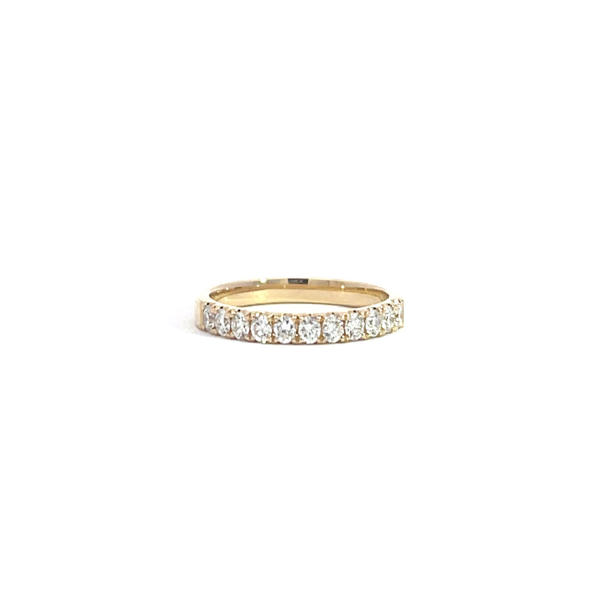 14K Yellow Gold Half Eternity Ring with 11 Diamonds