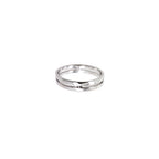 14K White Gold Plain Double Row Wedding Band