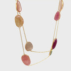 18K Yellow Gold Station Necklace with 11 Fancy Sapphires