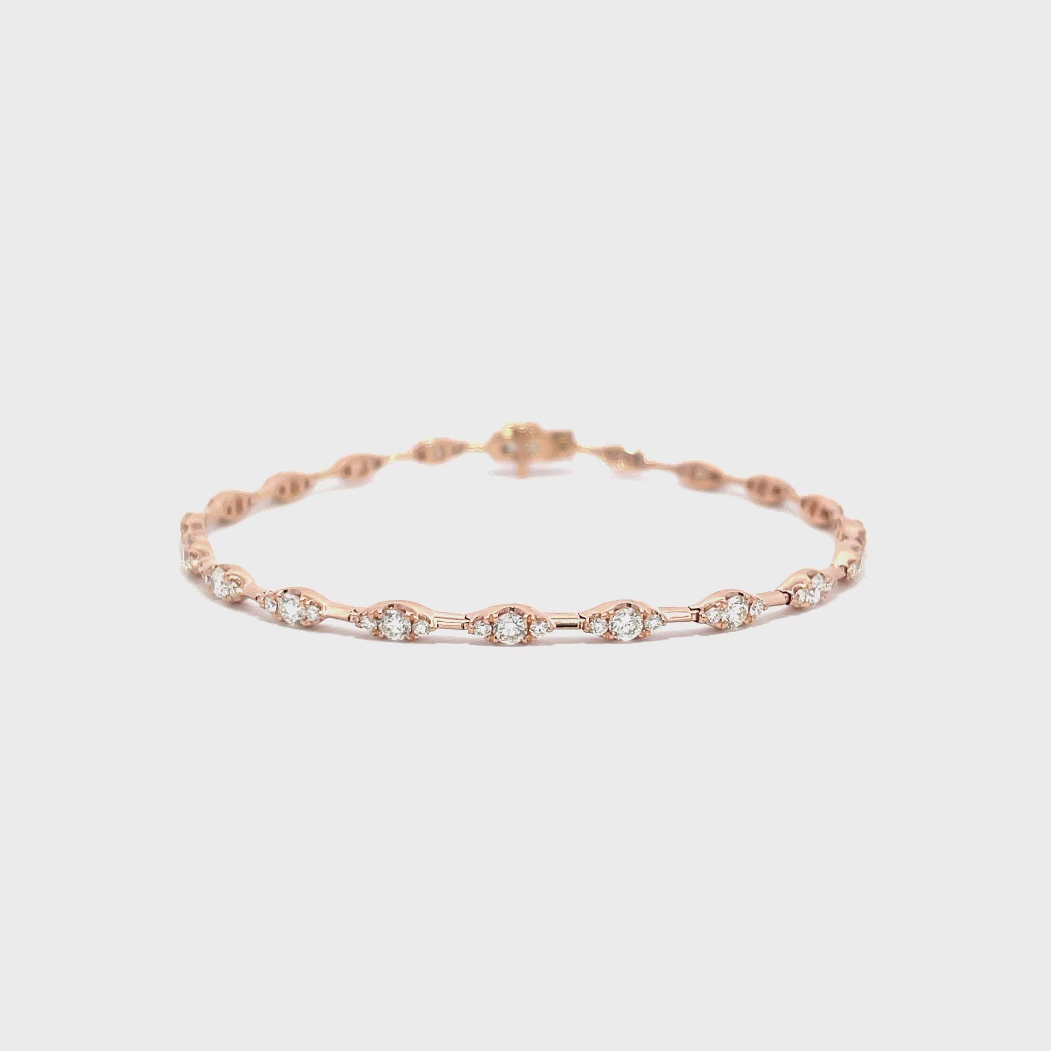 14K Rose Gold Marquise Illusion Diamond Eternity Bracelet