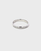 14K White Gold Rounded Wedding Band with 15 Channel Set Diamonds