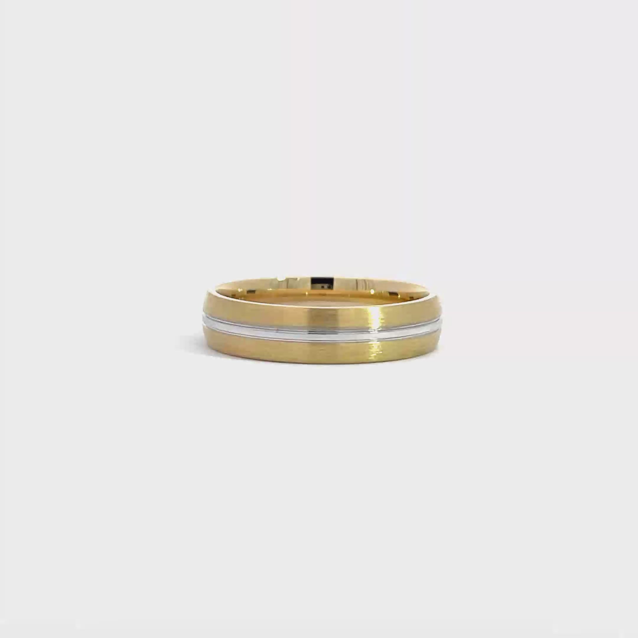 14K Yellow White Gold Plain Wedding Band